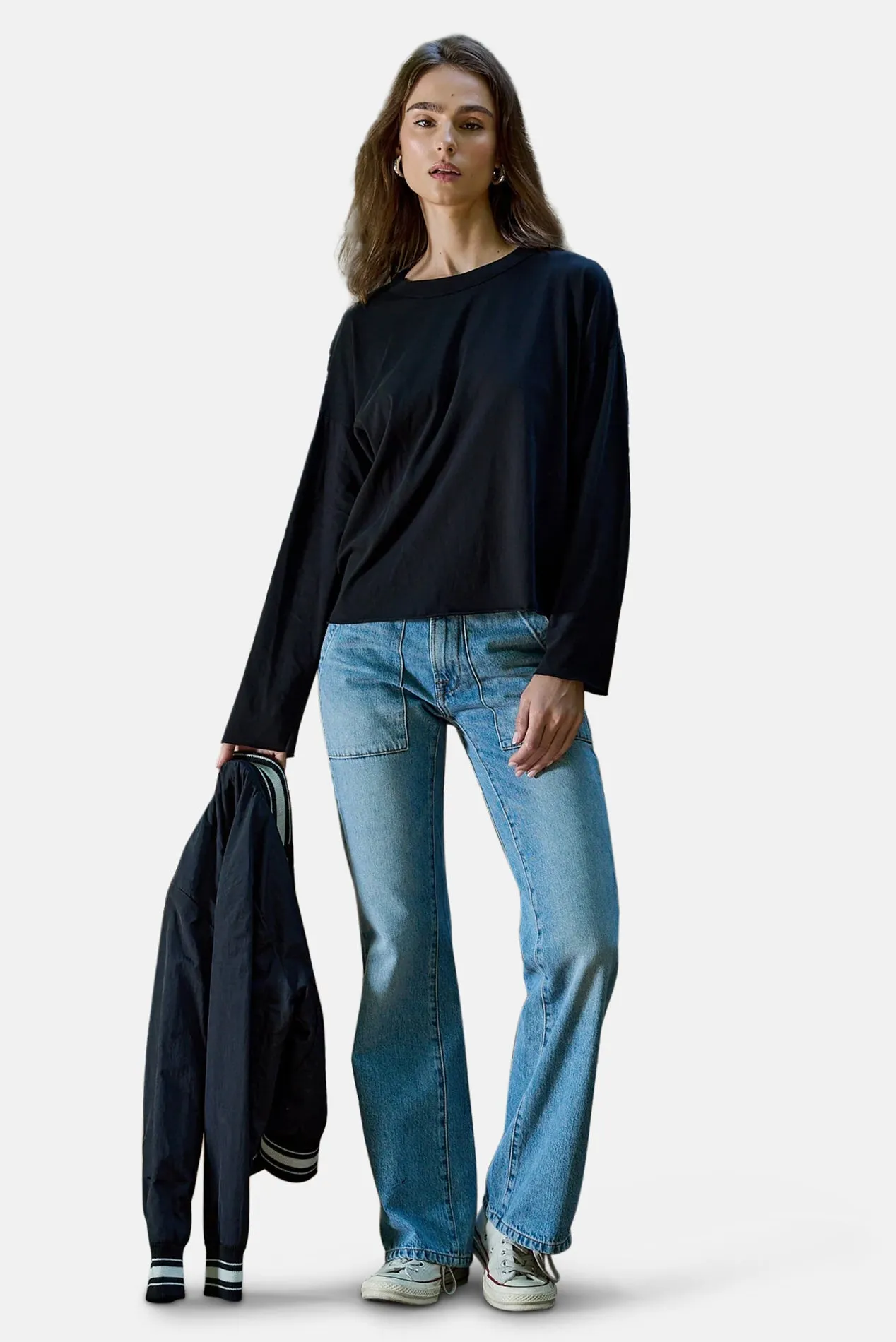 Loffler Boxy Fine Jersey Tee Black sold by Blue & Cream product image thumbnail 4