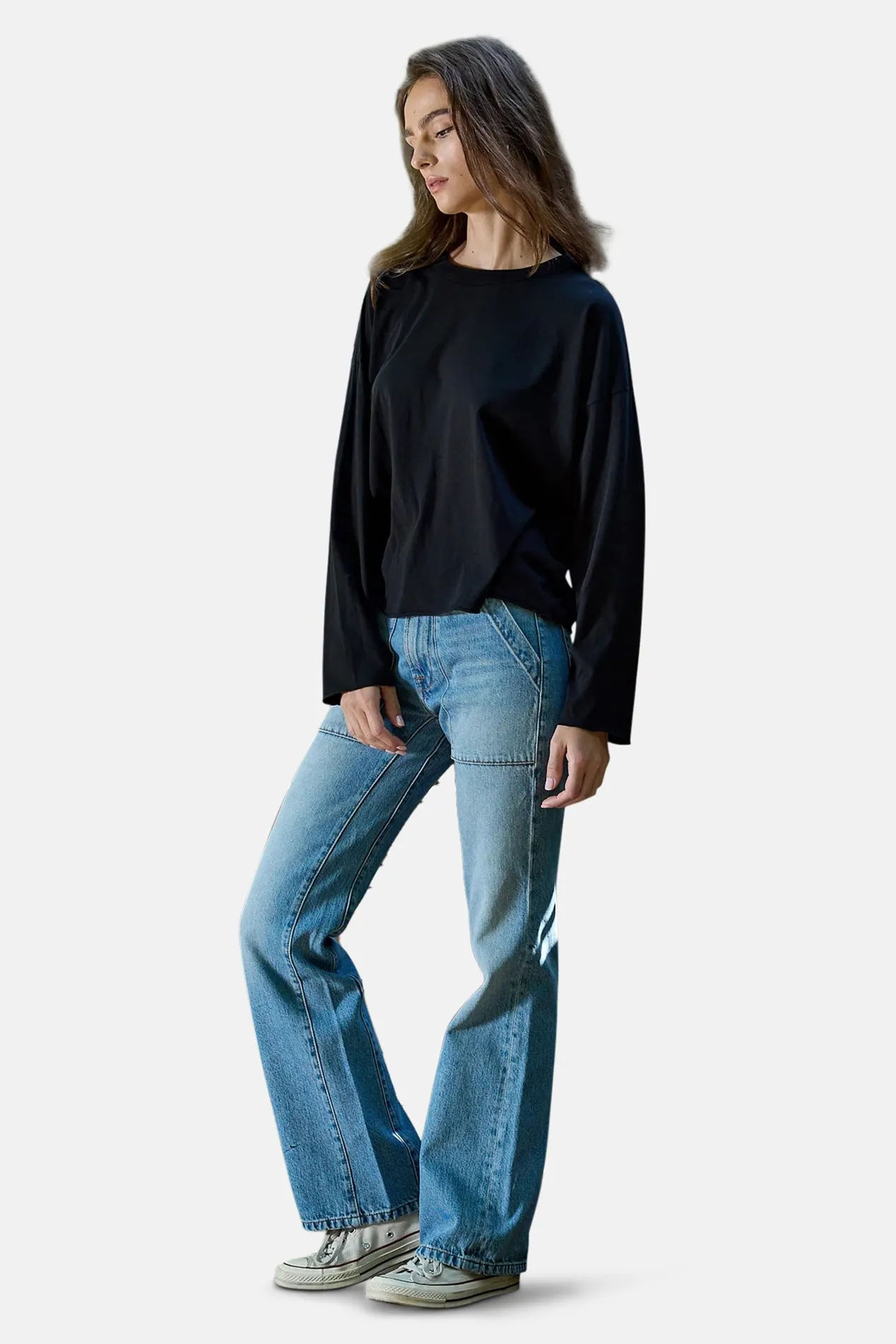 Loffler Boxy Fine Jersey Tee Black sold by Blue & Cream product image thumbnail 3
