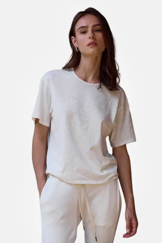 Harper Boxy Slub Jersey Tee Faded White sold by Blue & Cream