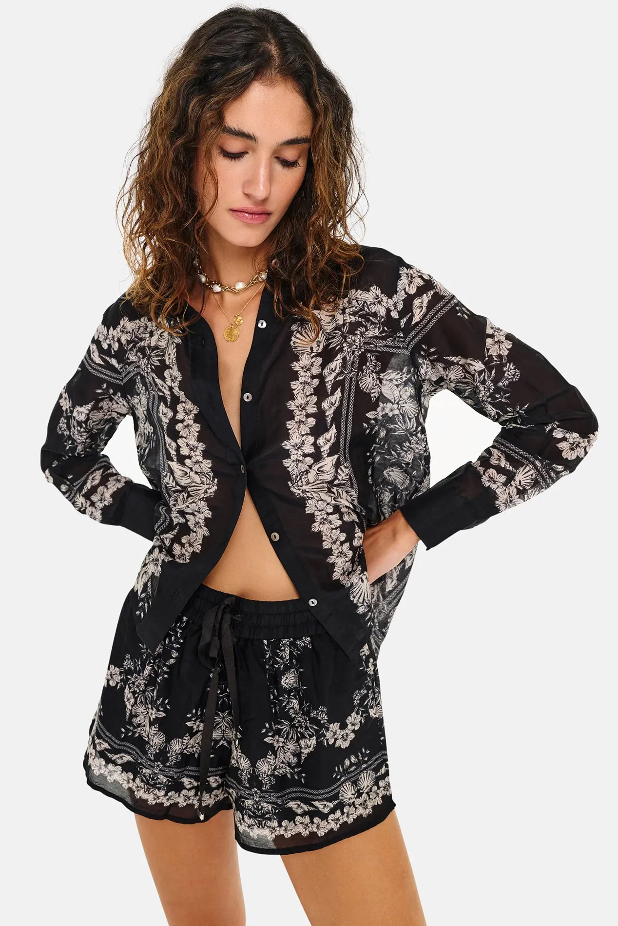 Rafella Top Seaside Bandana Black sold by Blue & Cream