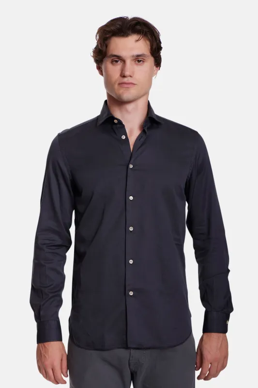 Garment Dyed Tencel Shirt Charcoal sold by Blue & Cream