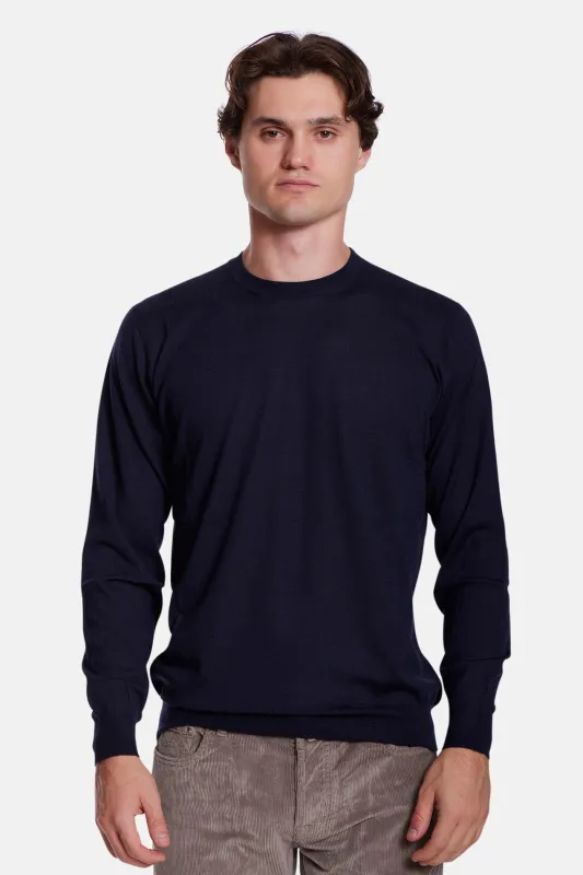 Cashmere Wool Silk Crewneck Navy sold by Blue & Cream