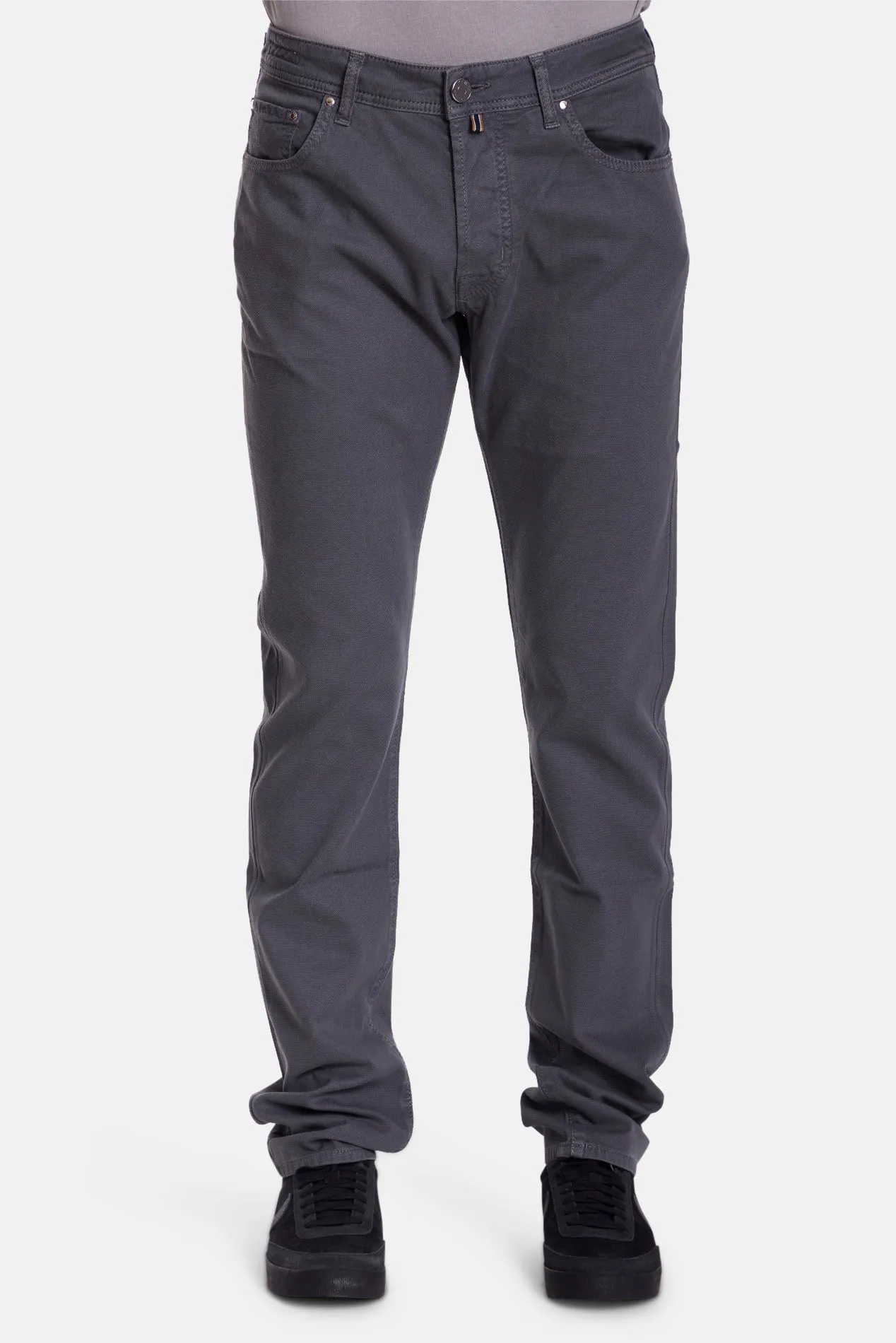 Bard Soft Pique Pant W/ Suede Patch Gunmetal sold by Blue & Cream