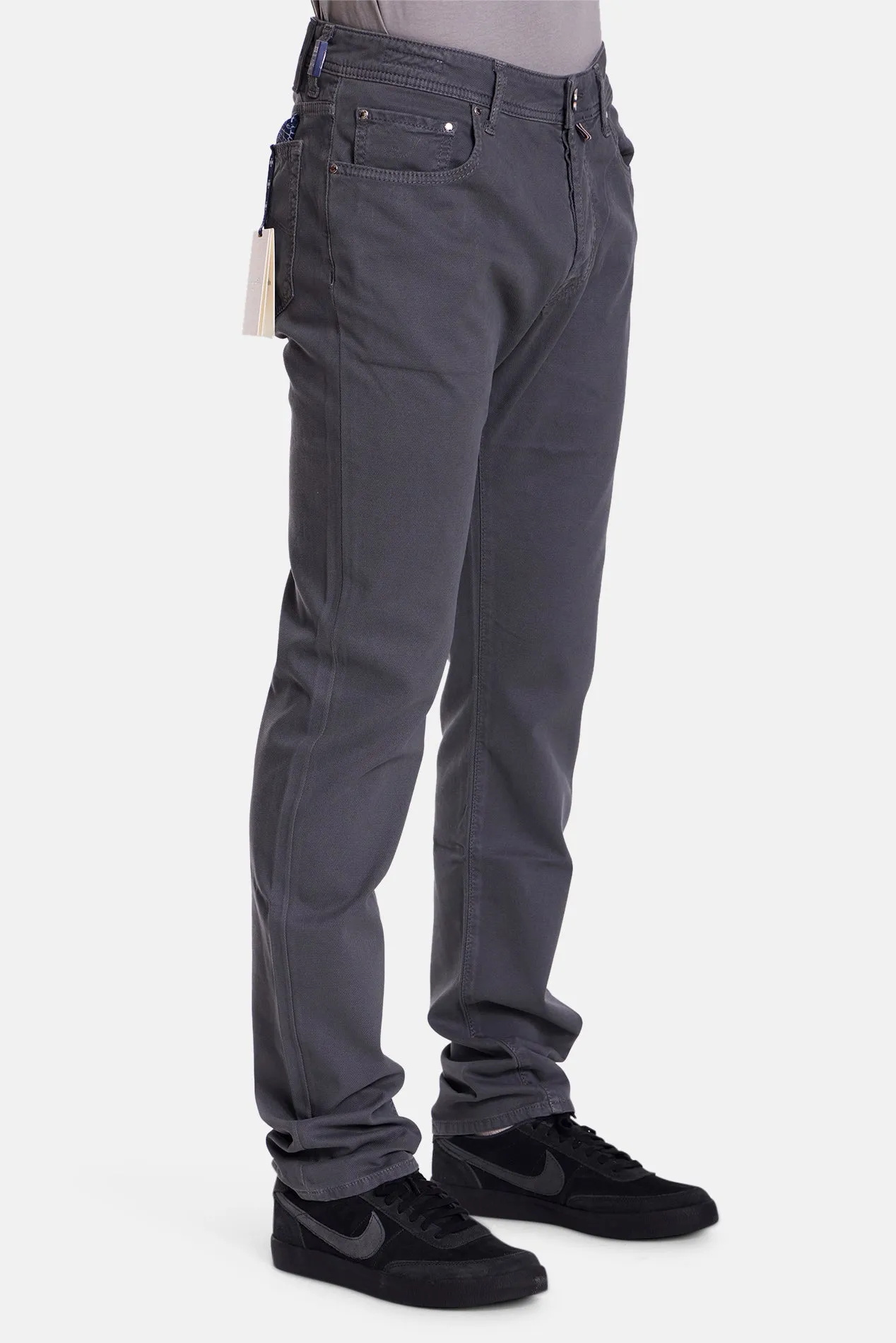Bard Soft Pique Pant W/ Suede Patch Gunmetal sold by Blue & Cream product image thumbnail 4
