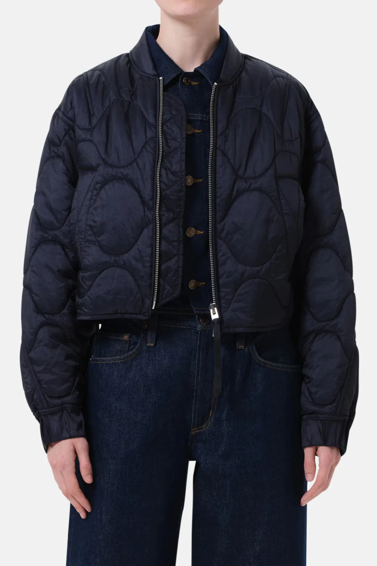 Iona Quilted Jacket In Ink sold by Blue & Cream