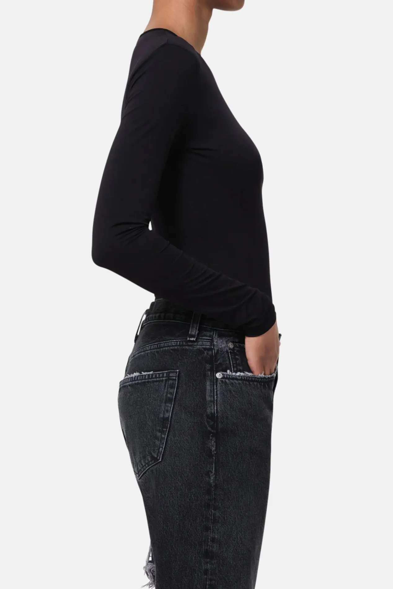 Aura Long Sleeve Bodysuit in Black sold by Blue & Cream product image thumbnail 3