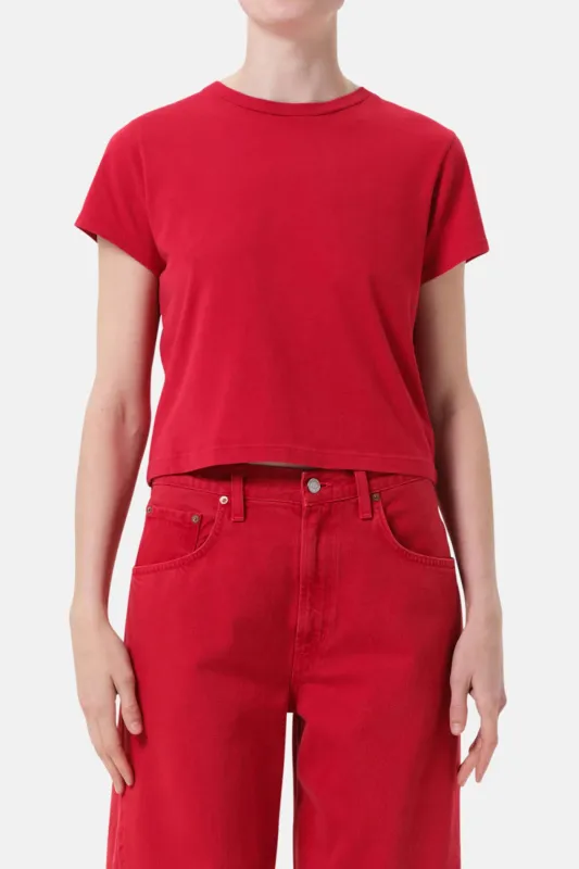 Adine Shrunken Tee In Tomato sold by Blue & Cream