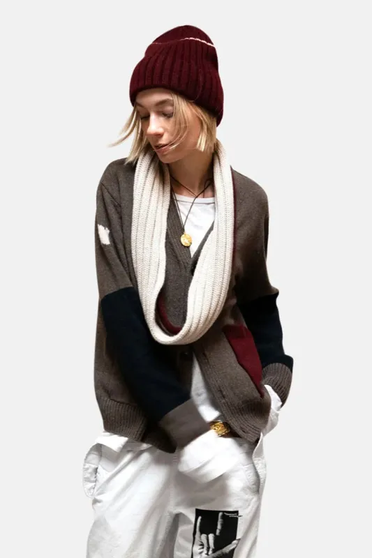Patch/Pocket Cashmere Lux Cardigan - Fawn/Mix made by freecity