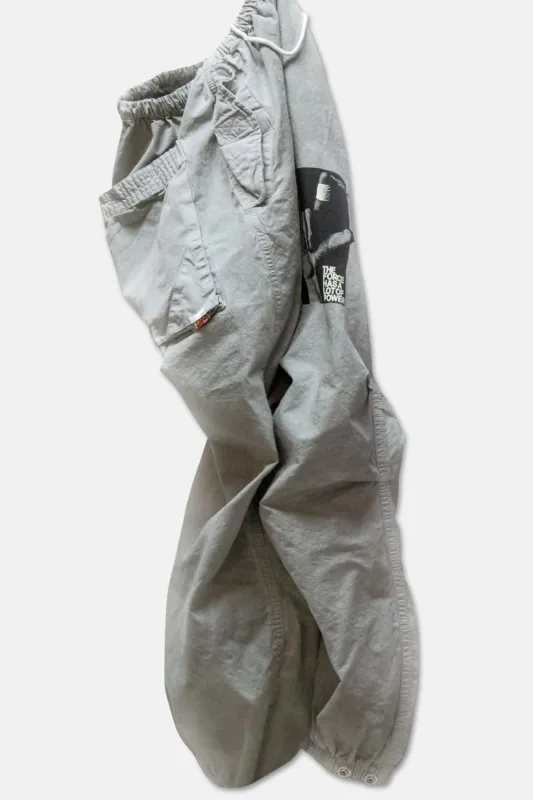 Homage "Garage Print" ILOVEYOU Flap/Snap Poplin/Airjump Pant - Silver Rock Powder sold by Blue & Cream
