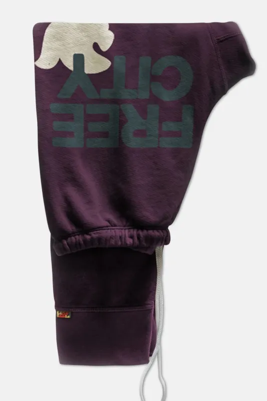 FREECITY LARGE 3/4 Sweats - Eggplant sold by Blue & Cream