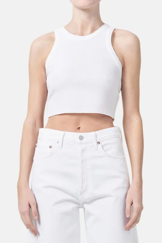 Cropped Bailey Tank White made by Agolde