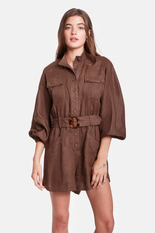 Amelia Playsuit Brown sold by Blue & Cream