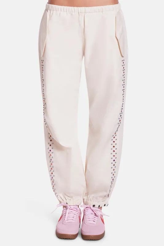 Justine Parachute Pant Studded Ivory sold by Blue & Cream