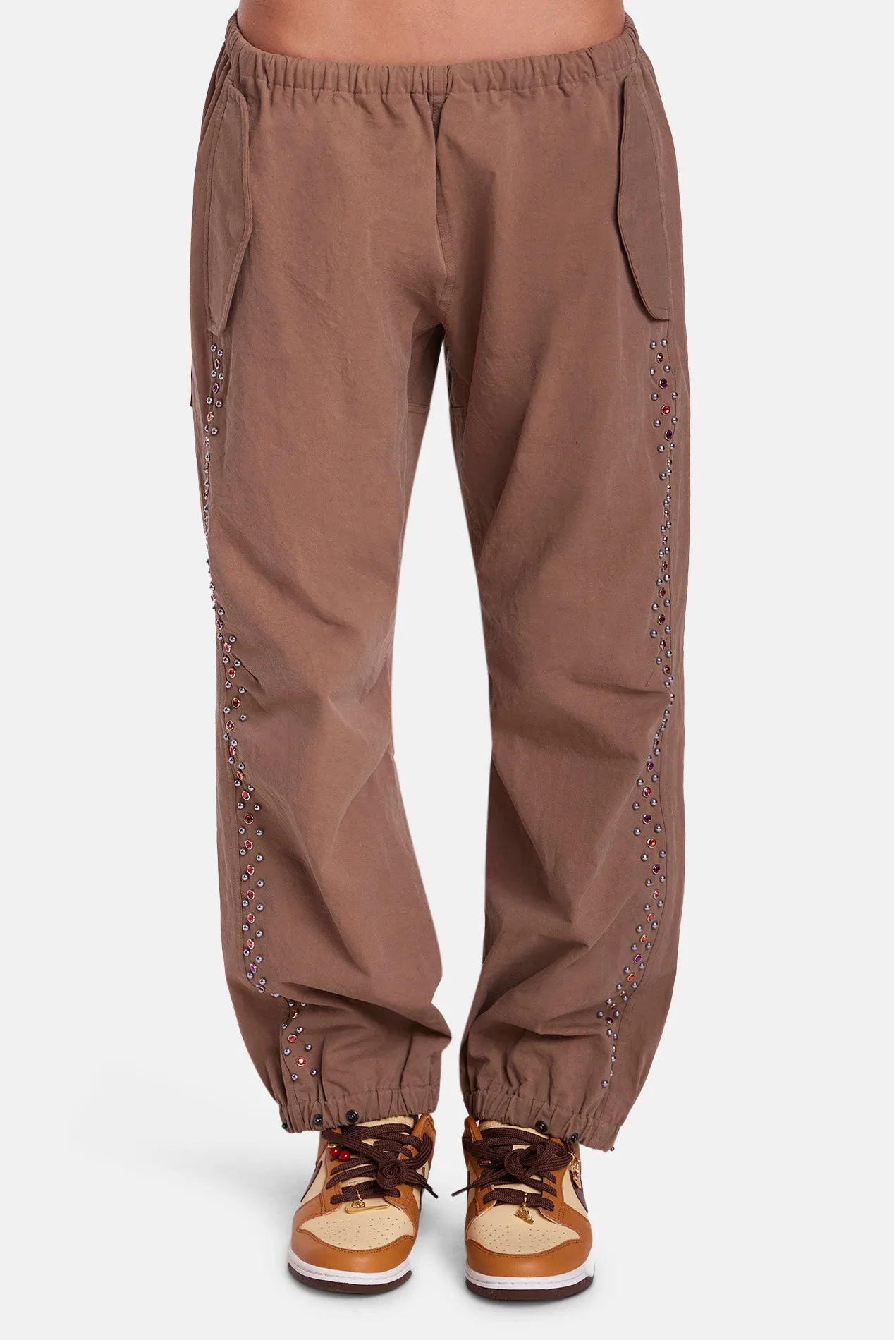 Justine Parachute Pant Studded Brown sold by Blue & Cream