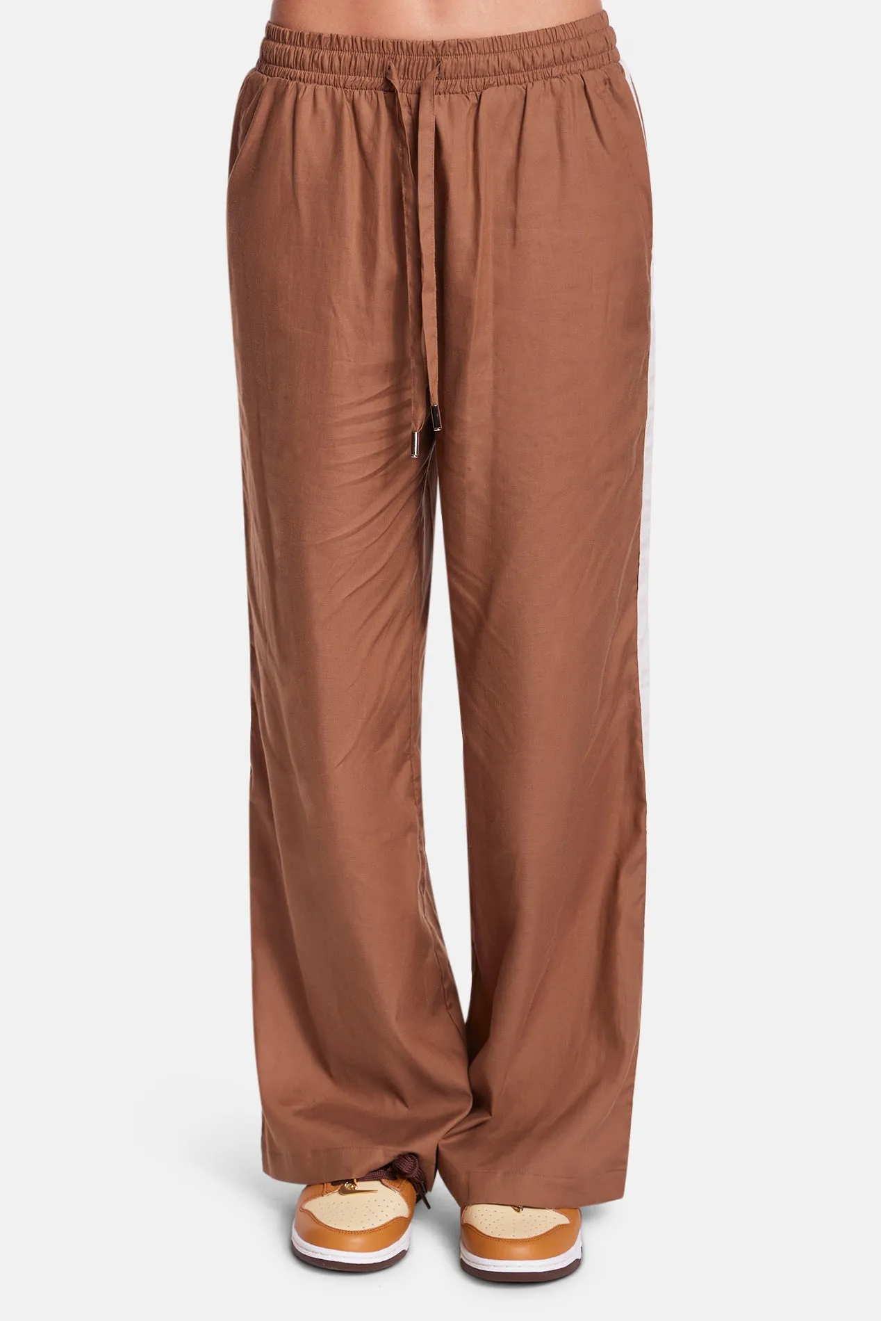 Georgica Beach Poplin Pant Brown w/Beige sold by Blue & Cream