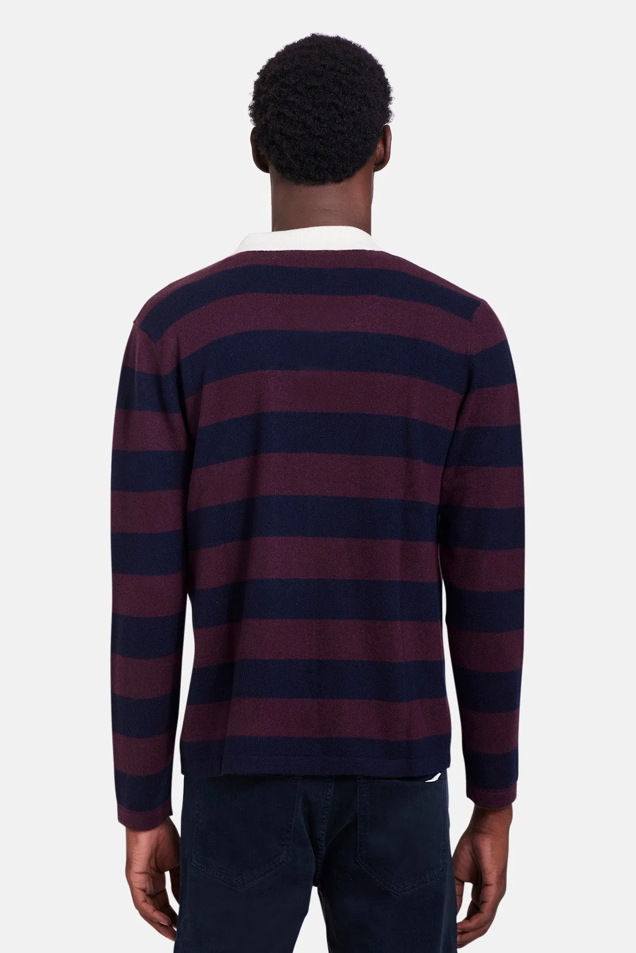 Cashmere Striped Rugby Navy/Wine sold by Blue & Cream product image thumbnail 3