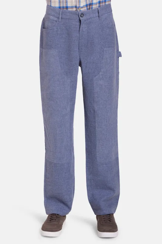 Carpenter Linen Pant Steel Blue made by Blue & Cream