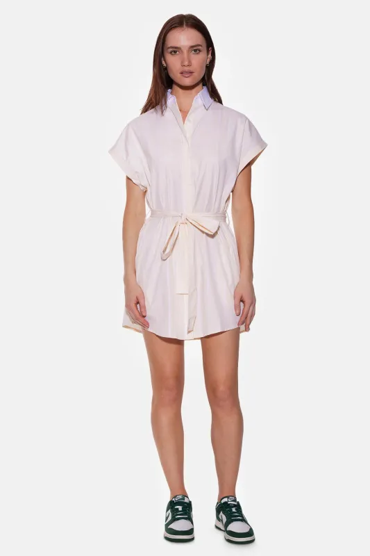 Maidstone Mini Shirt Dress Wide Yellow/White Stripe sold by Blue & Cream