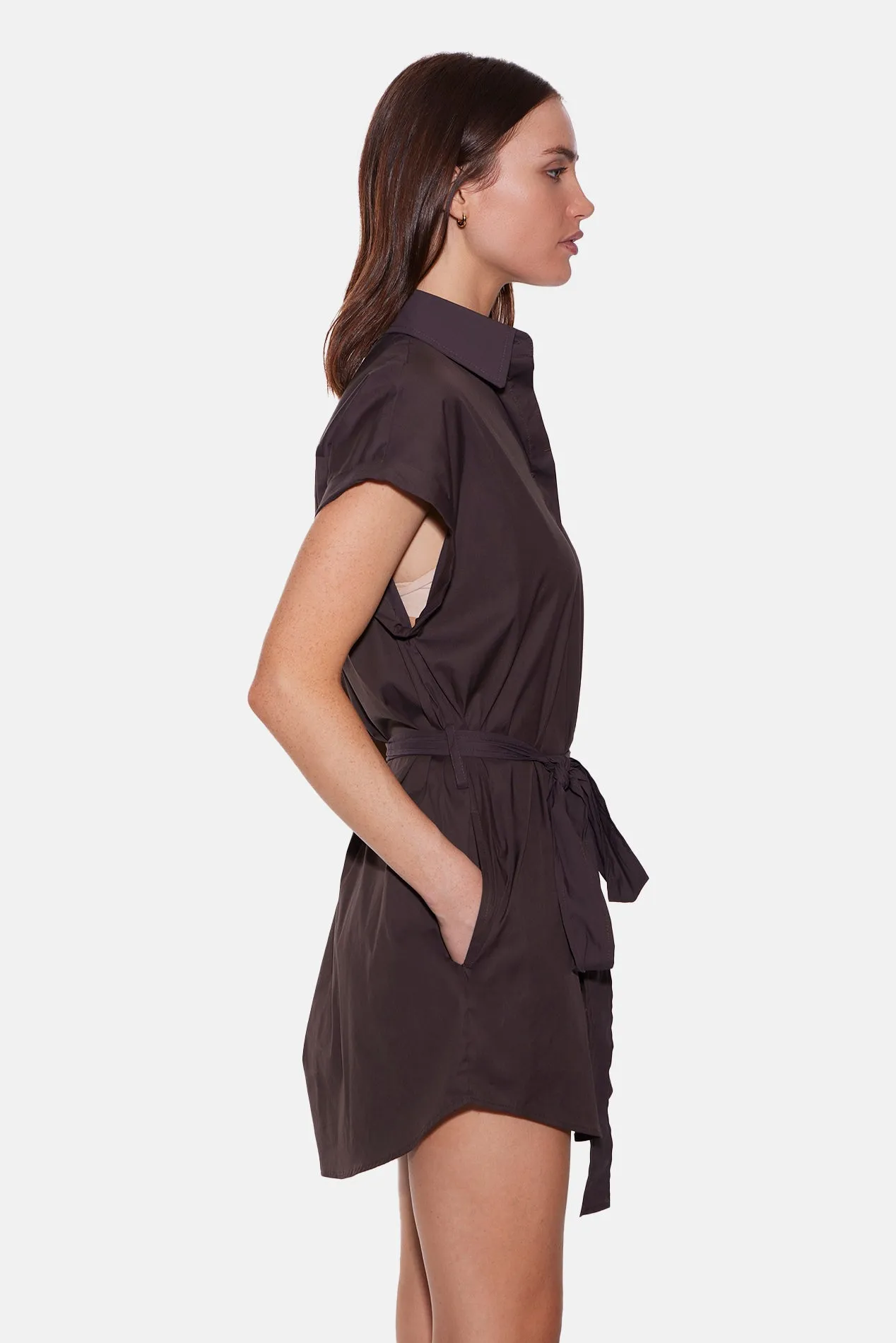 Maidstone Mini Shirt Dress Chocolate sold by Blue & Cream product image thumbnail 2