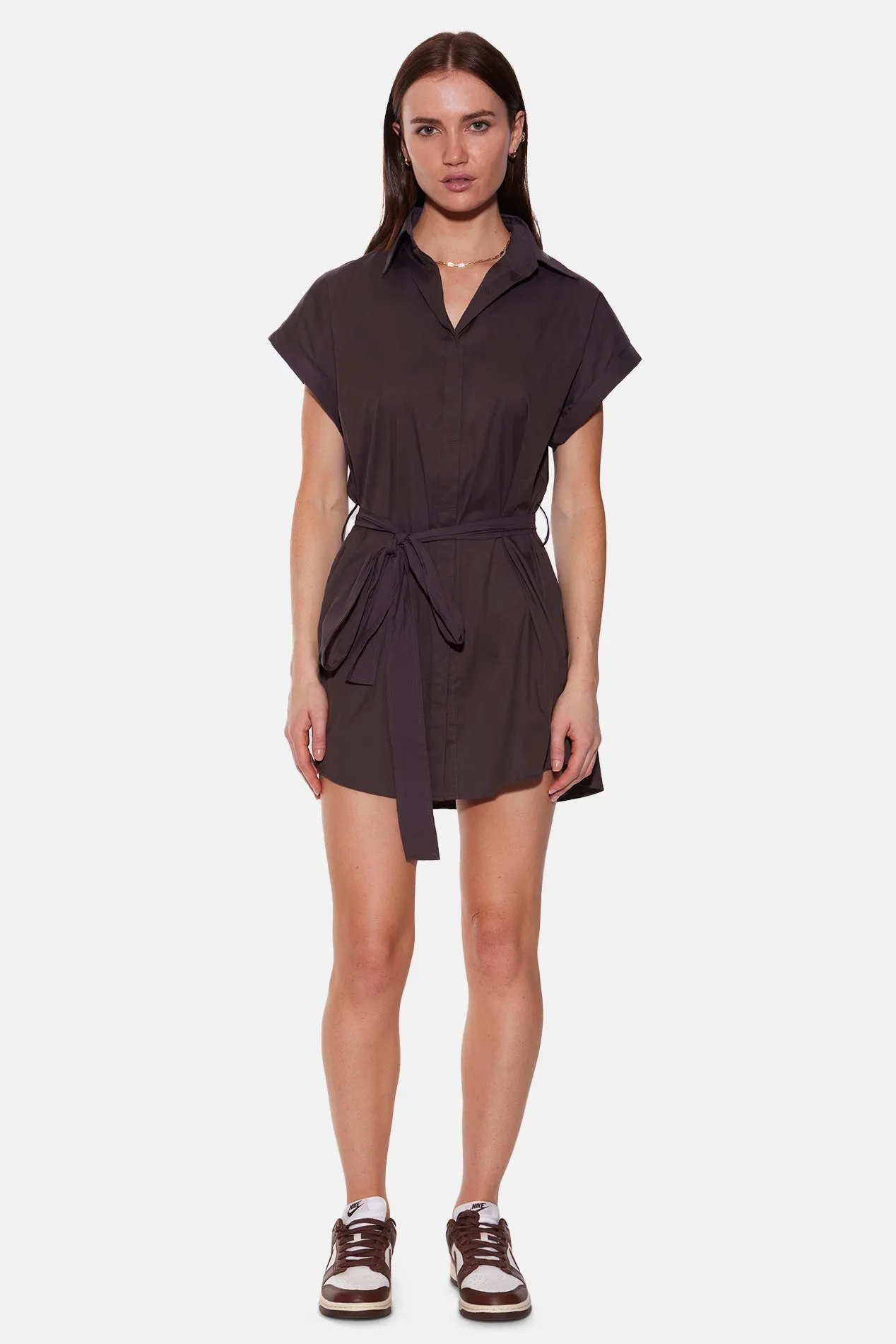 Maidstone Mini Shirt Dress Chocolate sold by Blue & Cream product image thumbnail 5