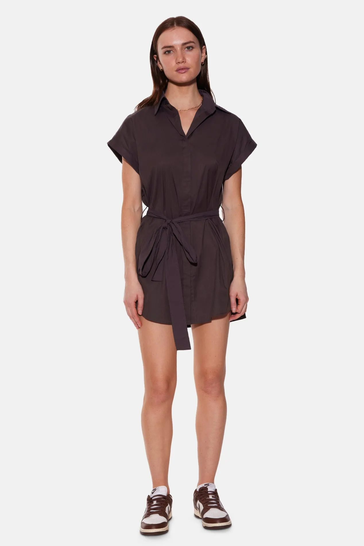 Maidstone Mini Shirt Dress Chocolate sold by Blue & Cream product image thumbnail 4