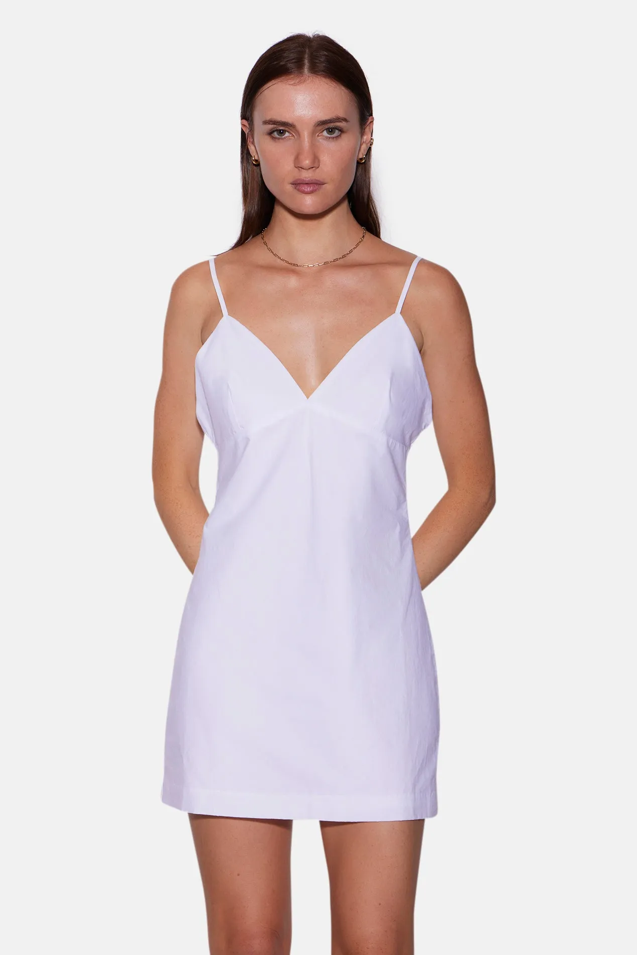Kate Poplin Slip Dress White sold by Blue & Cream