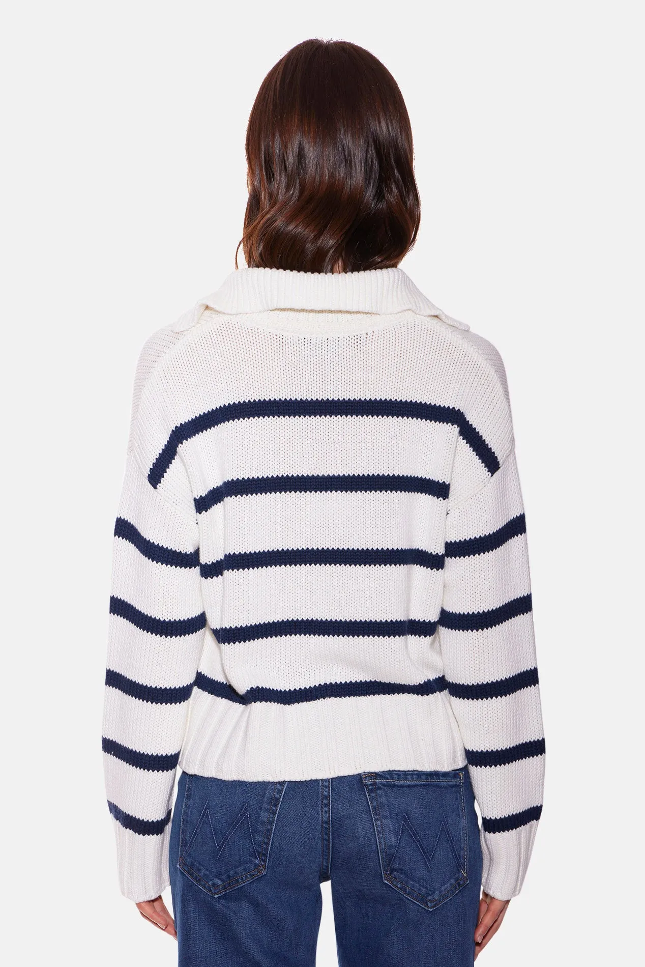 Jackie Striped Sweater White/Navy sold by Blue & Cream product image thumbnail 3