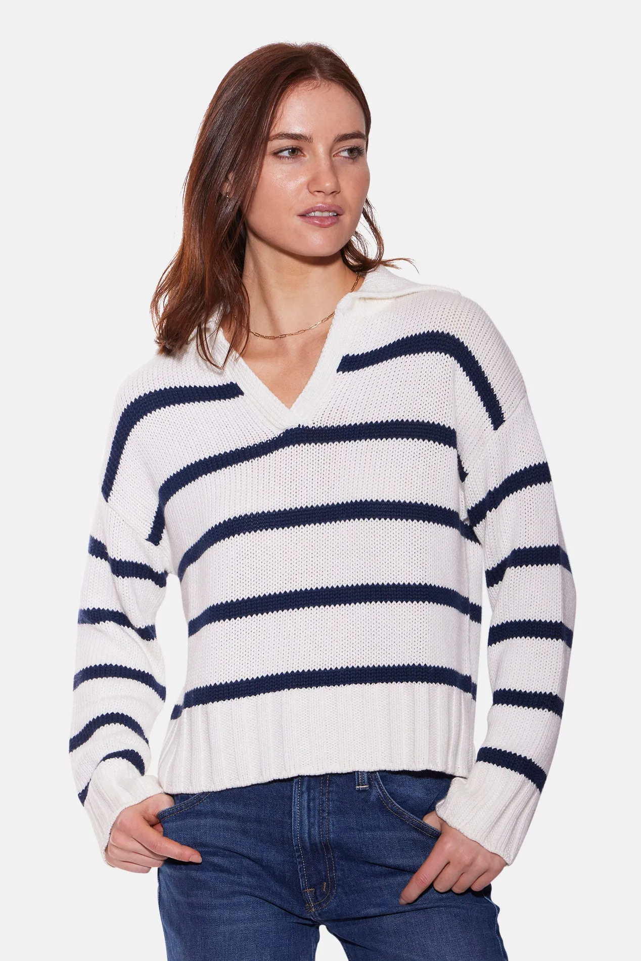 Jackie Striped Sweater White/Navy sold by Blue & Cream product image thumbnail 4