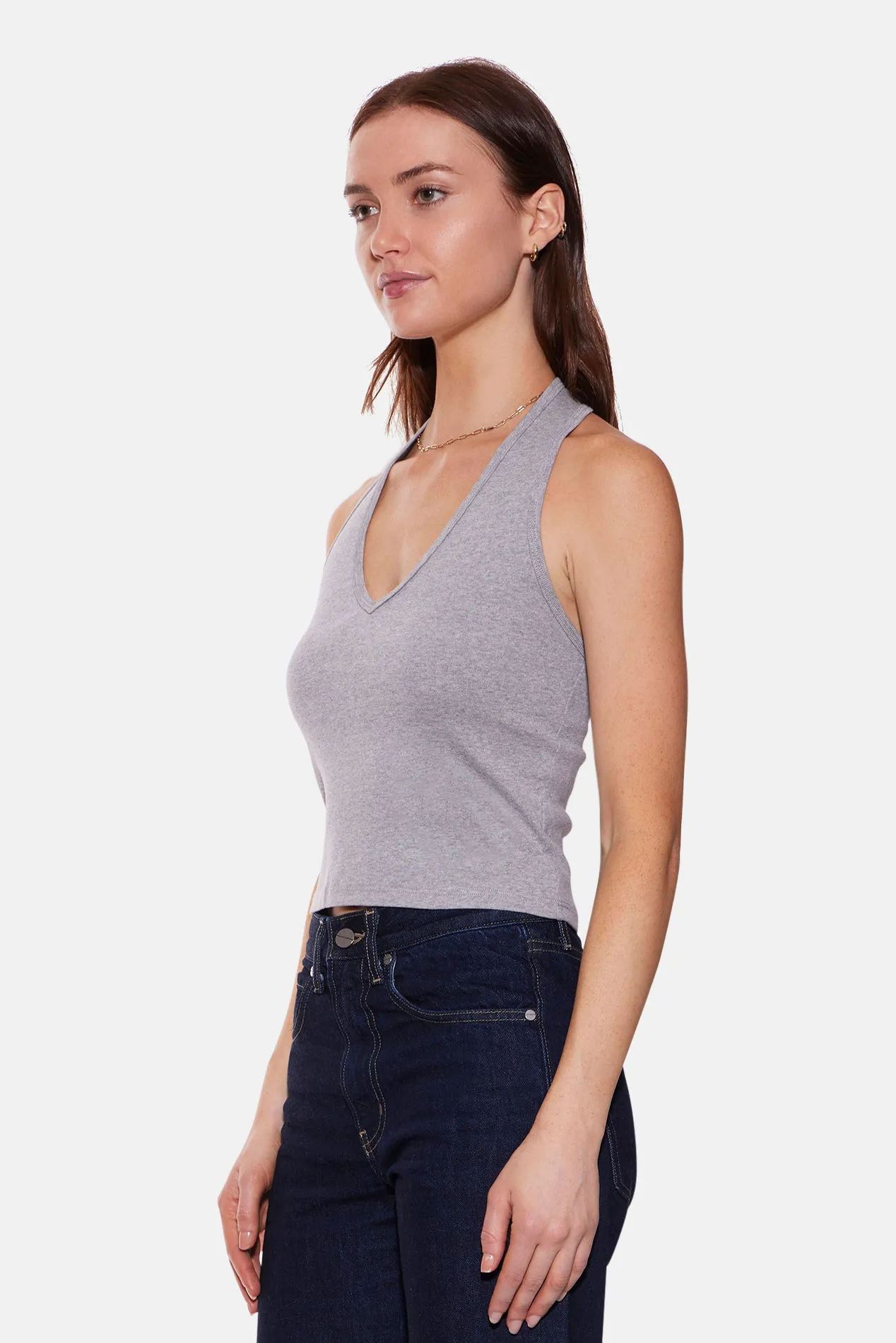Halle Rib Halter Top Grey sold by Blue & Cream product image thumbnail 2