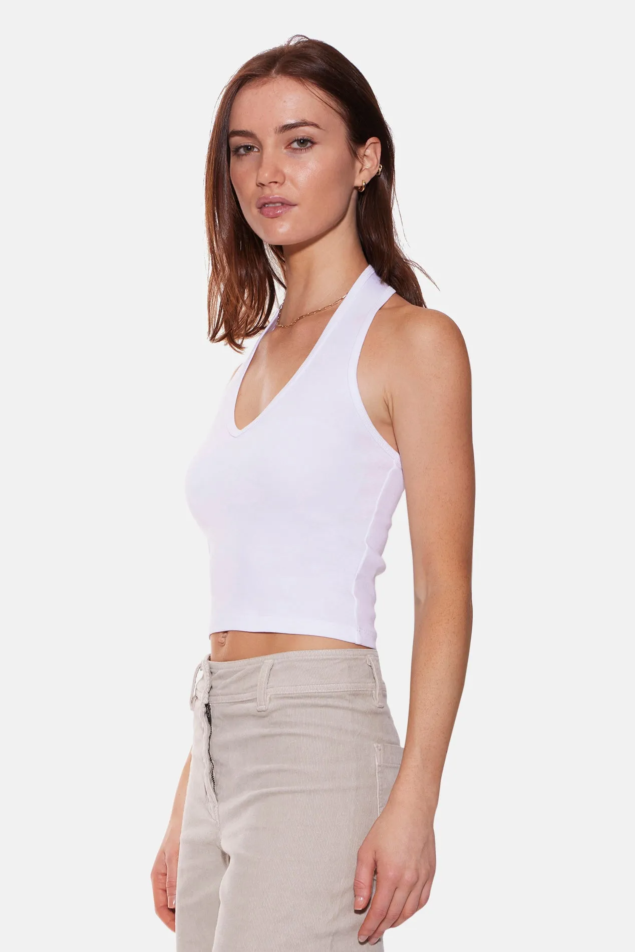 Halle Rib Halter Top White sold by Blue & Cream product image thumbnail 2
