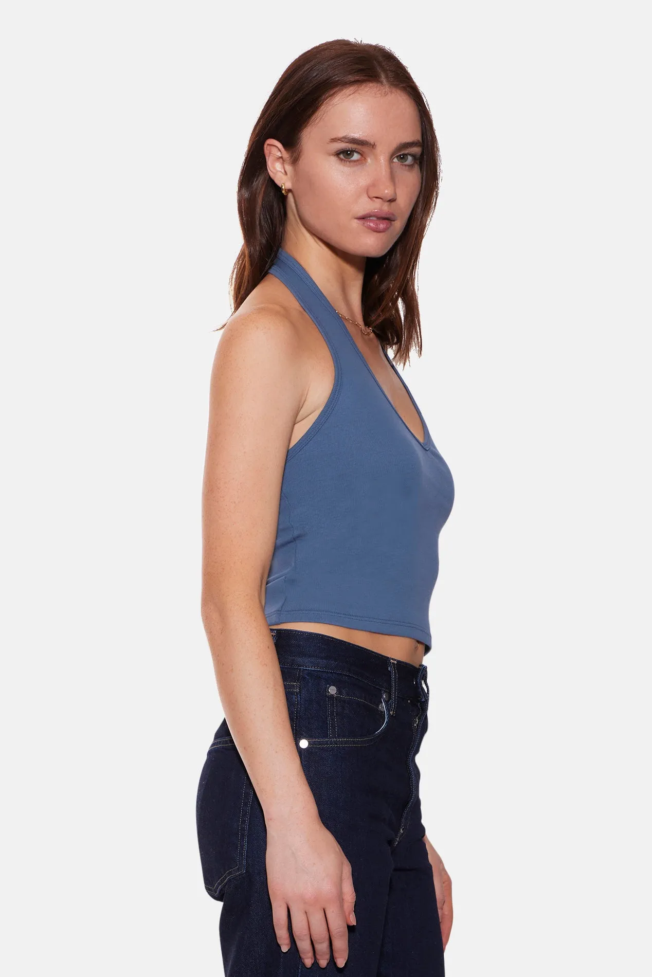 Halle Rib Halter Top Blue sold by Blue & Cream product image thumbnail 2
