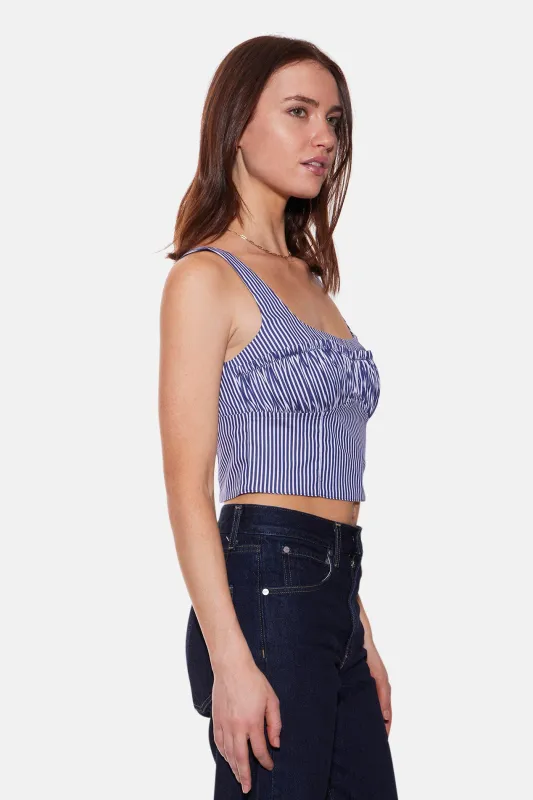 Bunglalow Bustier Top Navy/White Stripe sold by Blue & Cream