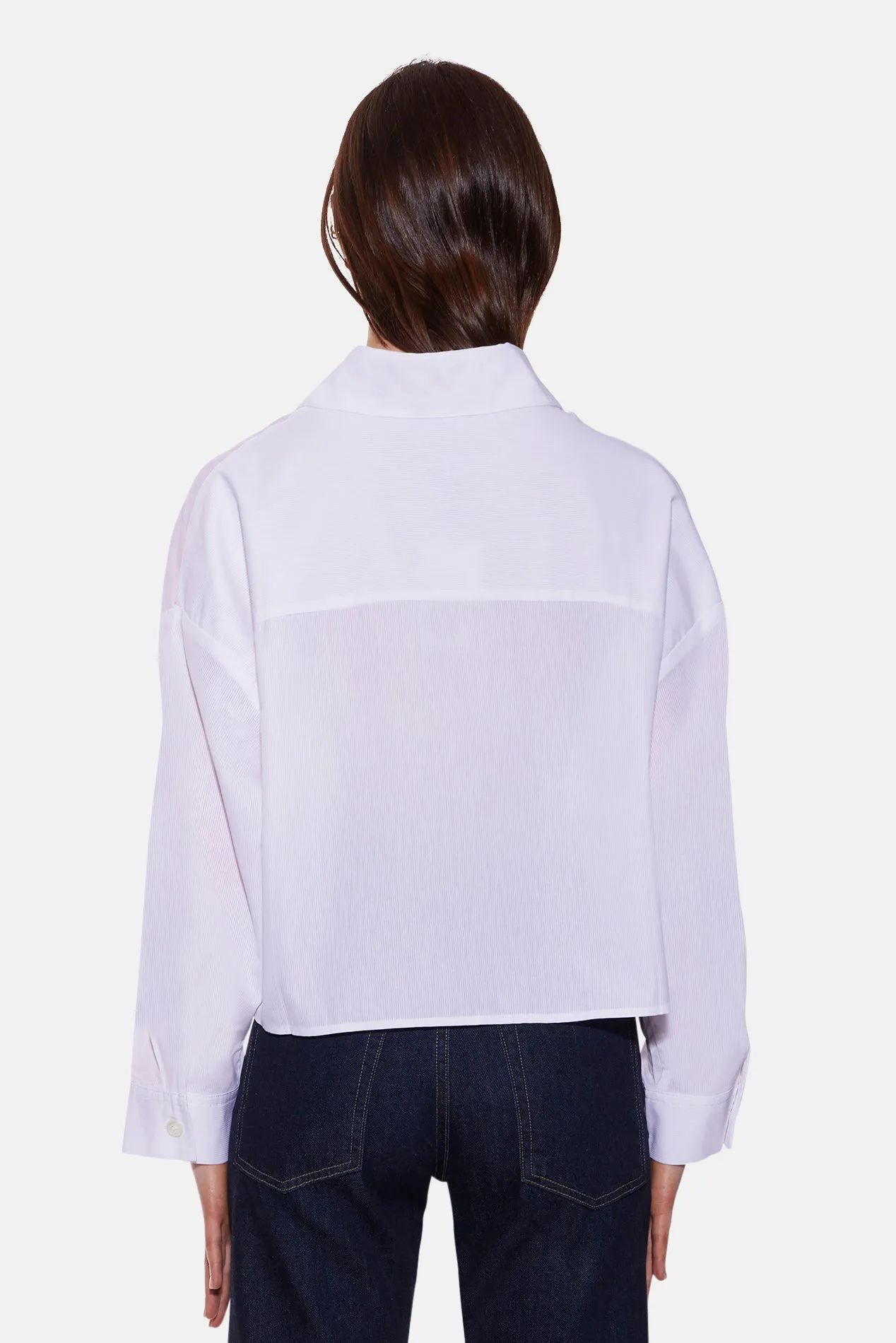 Gansett Poplin Crop Shirt White Sheer sold by Blue & Cream product image thumbnail 4