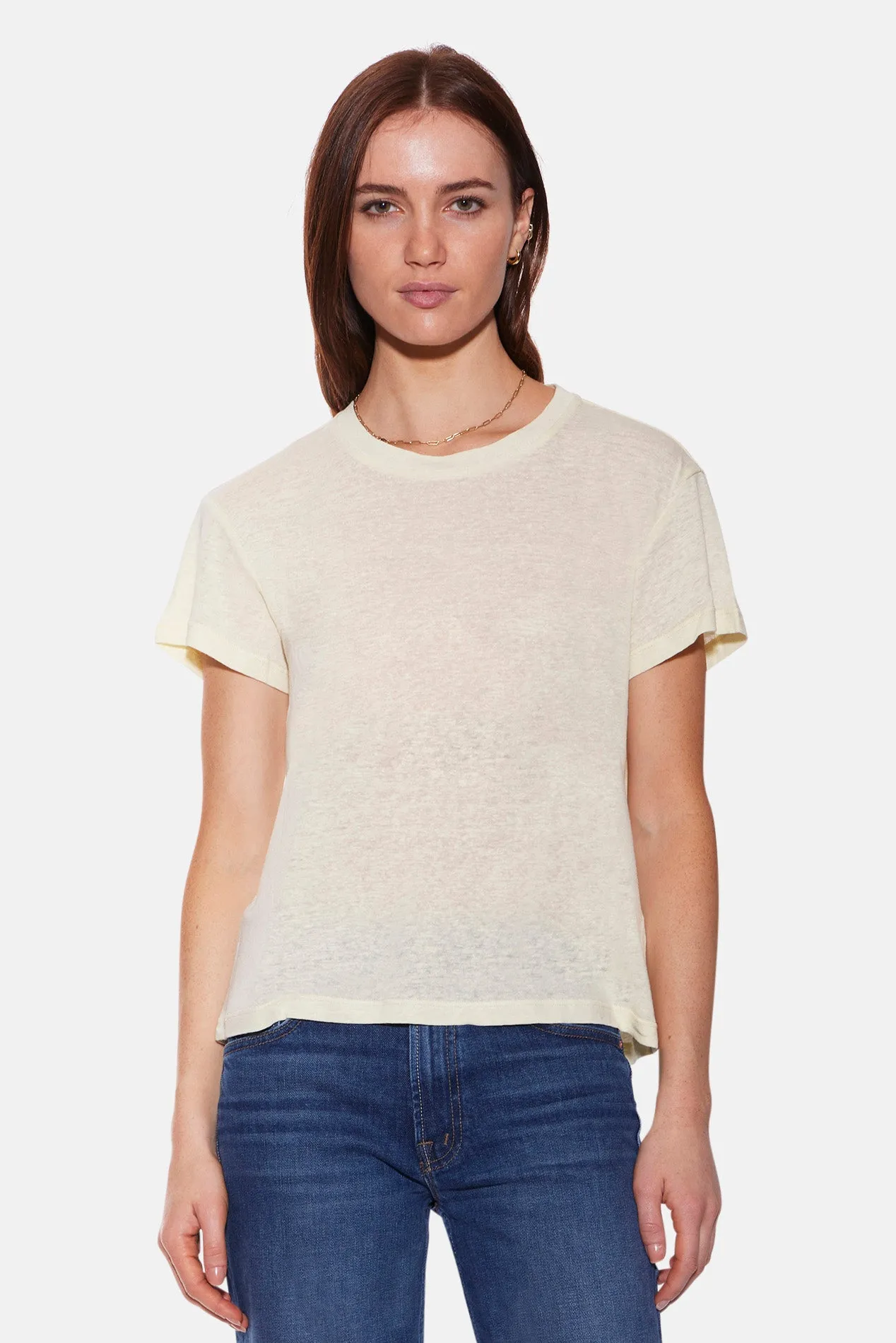 Cece Linen Tee Butter Yellow sold by Blue & Cream