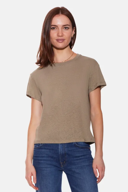 Cece Linen Tee Desert Khaki sold by Blue & Cream