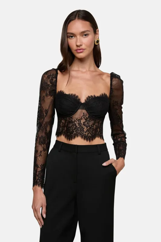 Lori Lace Bustier Top Black sold by Blue & Cream