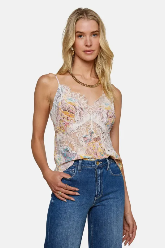 Kilah Silk Lace Camisole Multi Western Paisley sold by Blue & Cream
