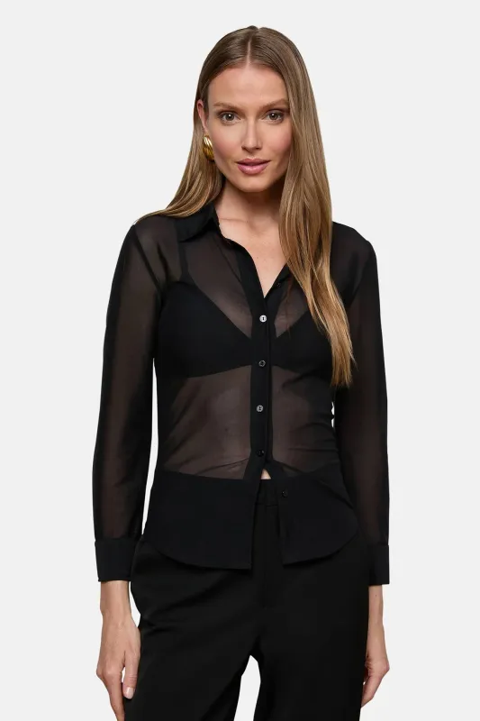 Indiana Mesh Blouse Black sold by Blue & Cream
