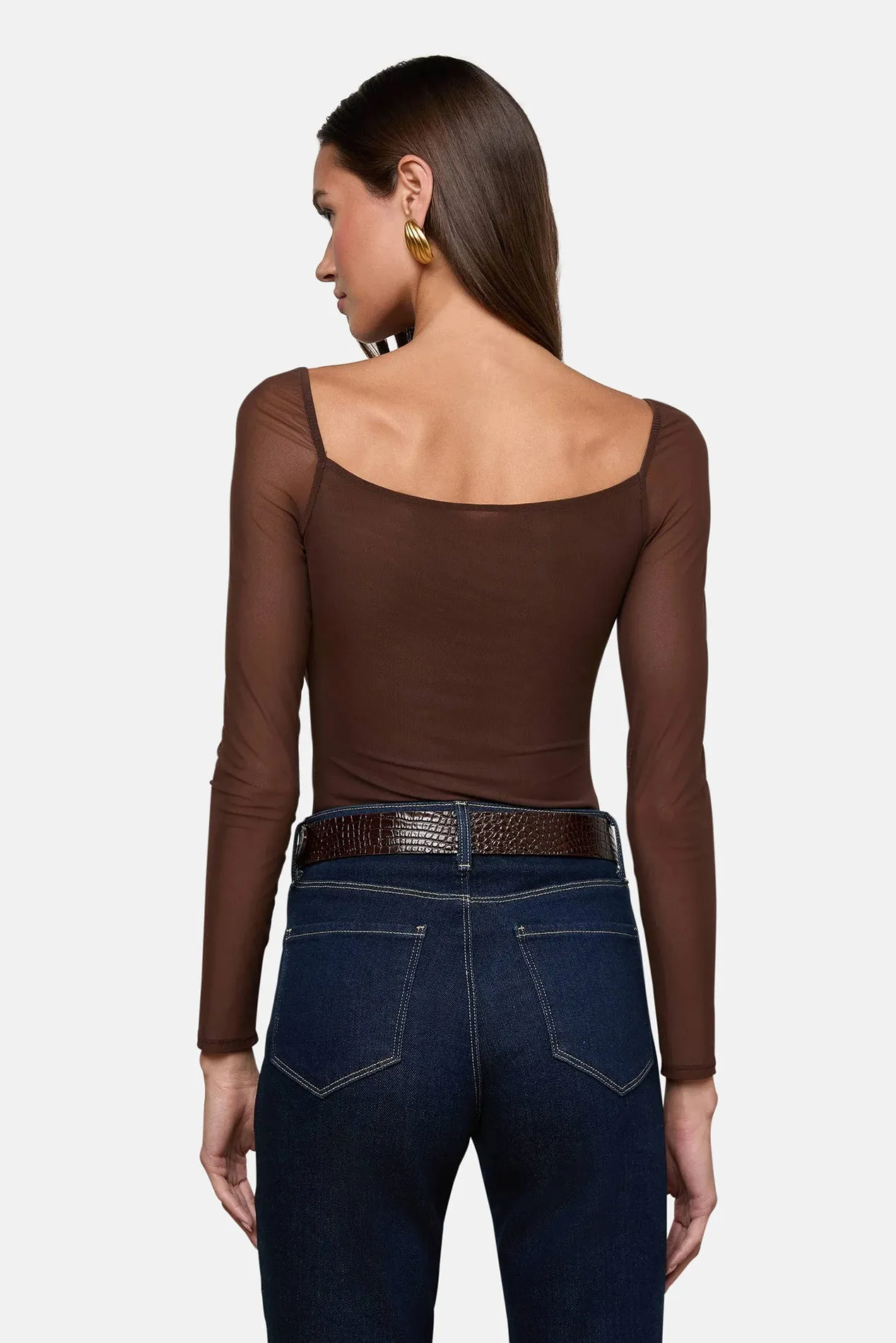 Gwendolyn Mesh Bodysuit Chocolate sold by Blue & Cream product image thumbnail 3