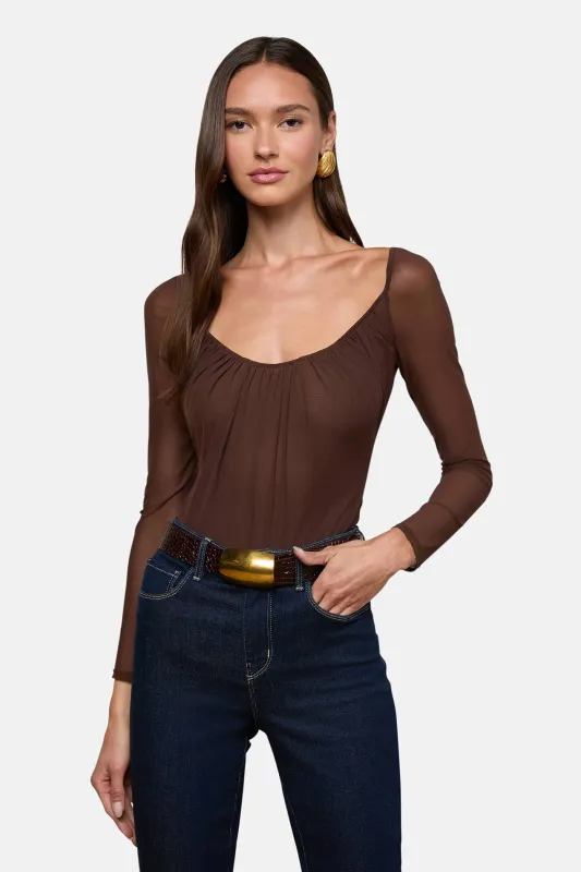 Gwendolyn Mesh Bodysuit Chocolate made by Blue & Cream