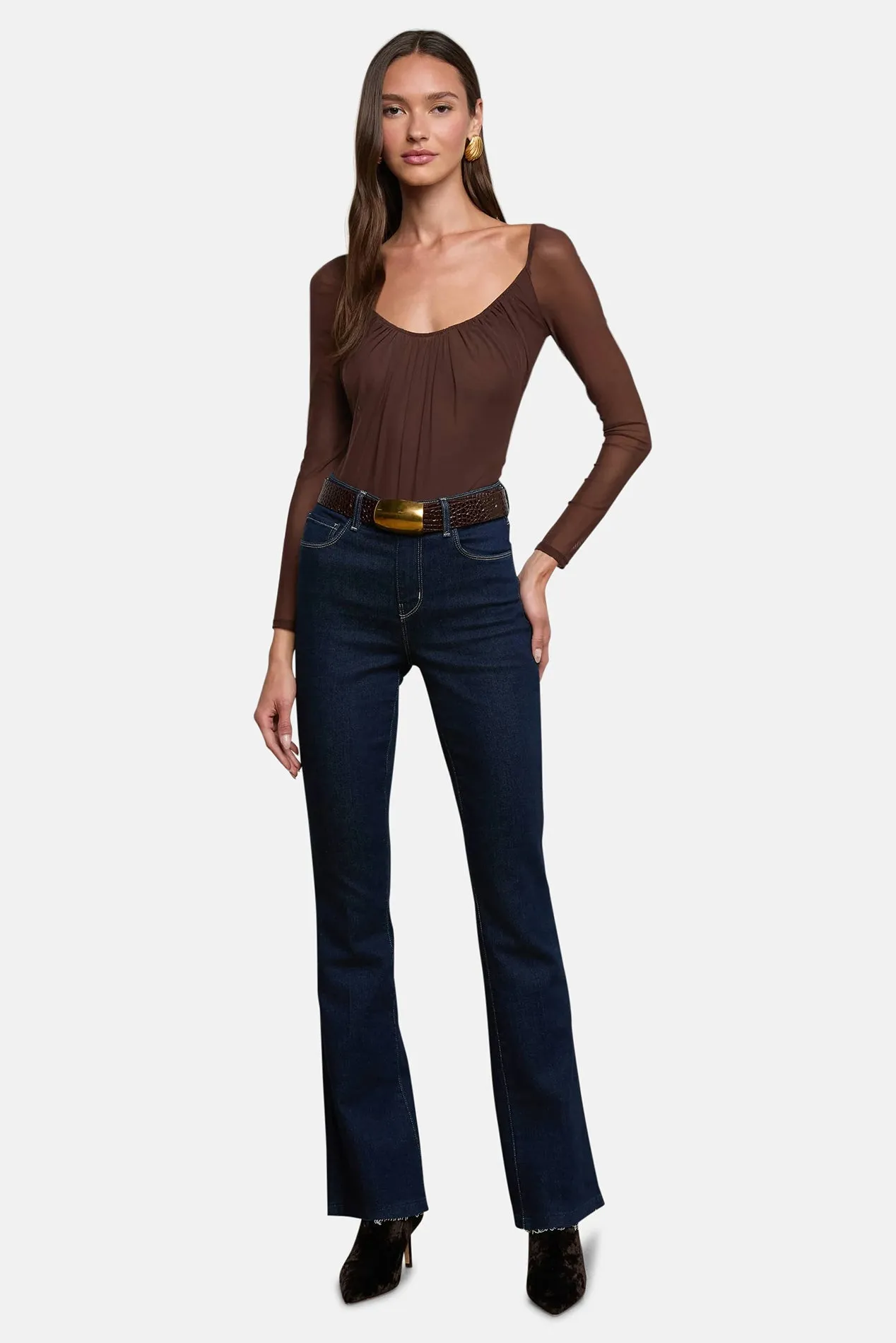 Gwendolyn Mesh Bodysuit Chocolate sold by Blue & Cream product image thumbnail 4