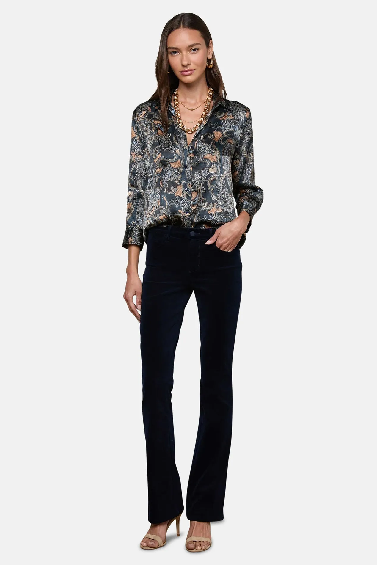 Dani Silk Blouse Midnight Multi Etched Paisley sold by Blue & Cream product image thumbnail 4