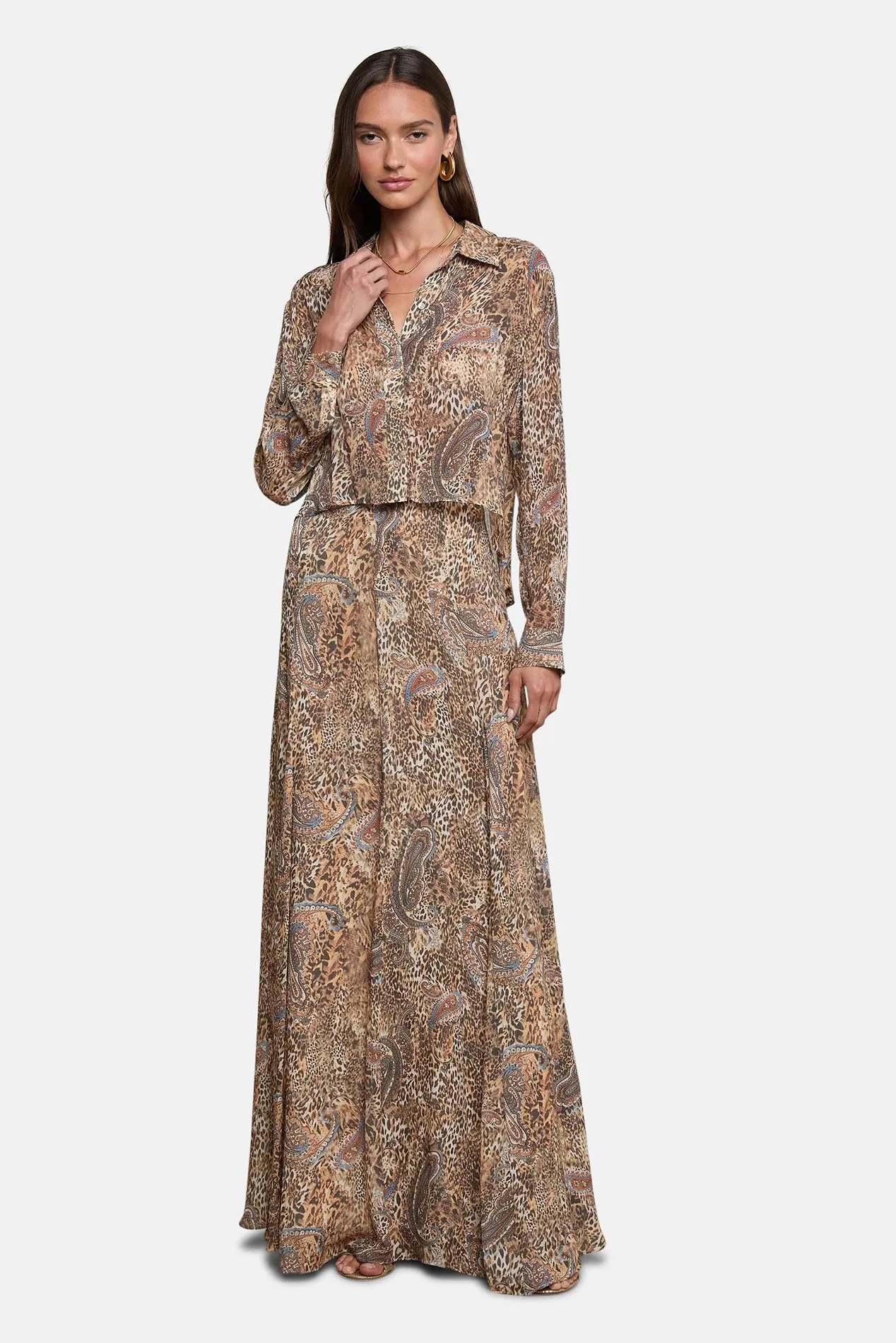 Cosette Button-Down Shirt Brown/Blue Valencia Leopard sold by Blue & Cream product image thumbnail 4