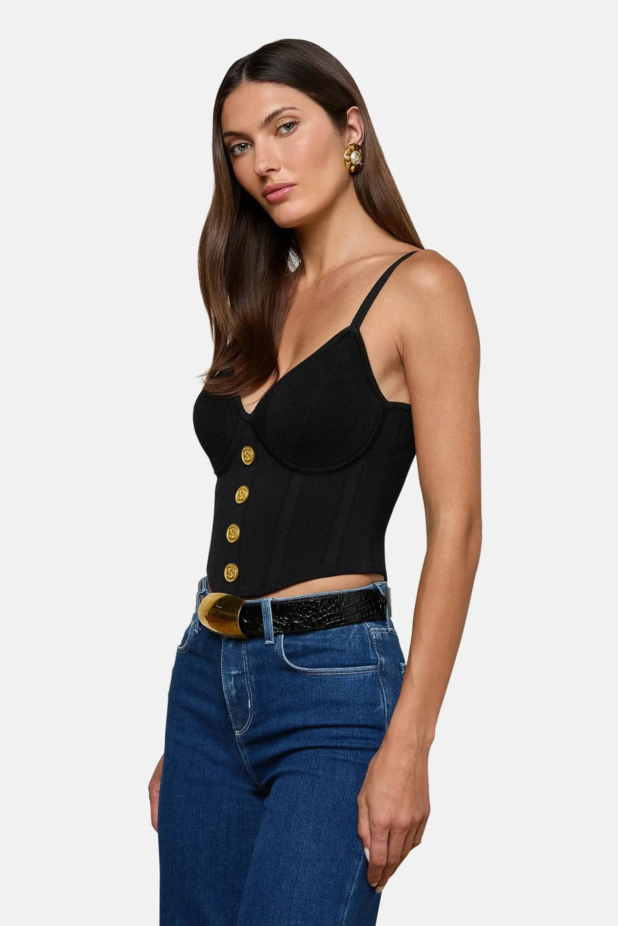 Artemis Knit Corset Top Black/Gold sold by Blue & Cream product image thumbnail 2