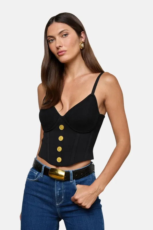 Artemis Knit Corset Top Black/Gold sold by Blue & Cream