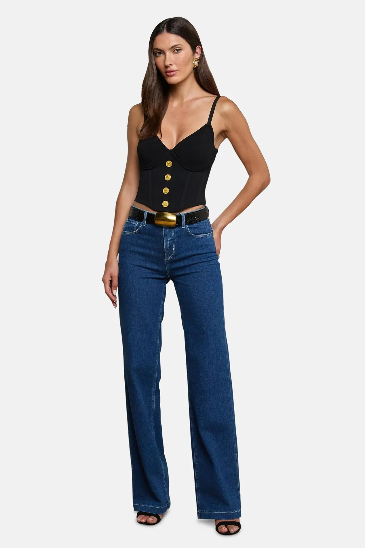 Artemis Knit Corset Top Black/Gold sold by Blue & Cream product image thumbnail 4