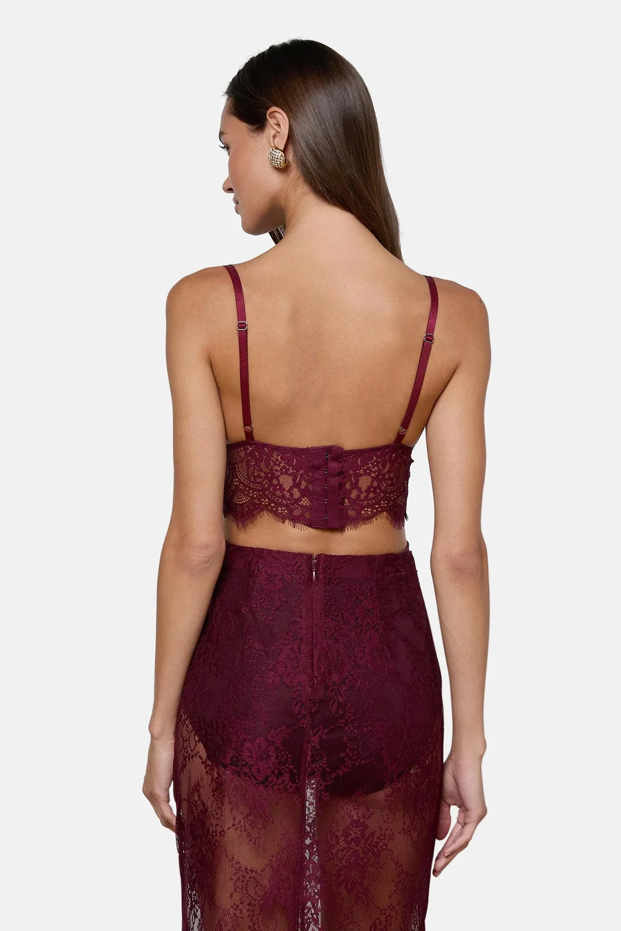 Aislin Lace Bralette Dark Port sold by Blue & Cream product image thumbnail 3