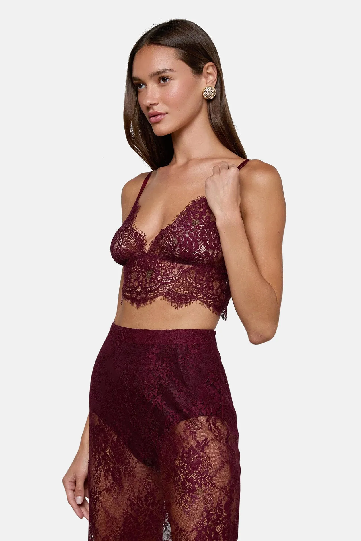Aislin Lace Bralette Dark Port sold by Blue & Cream product image thumbnail 2