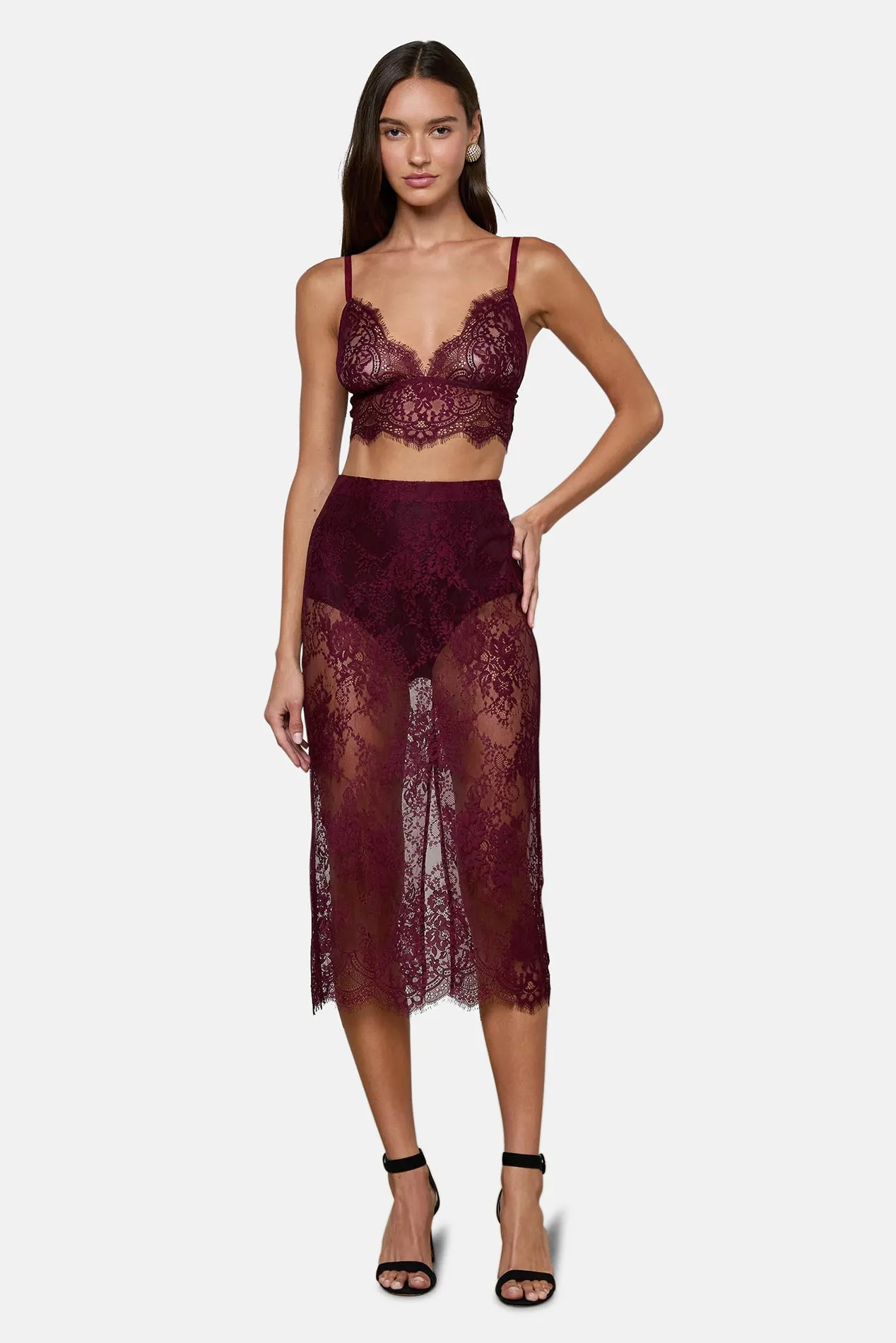 Aislin Lace Bralette Dark Port sold by Blue & Cream product image thumbnail 4