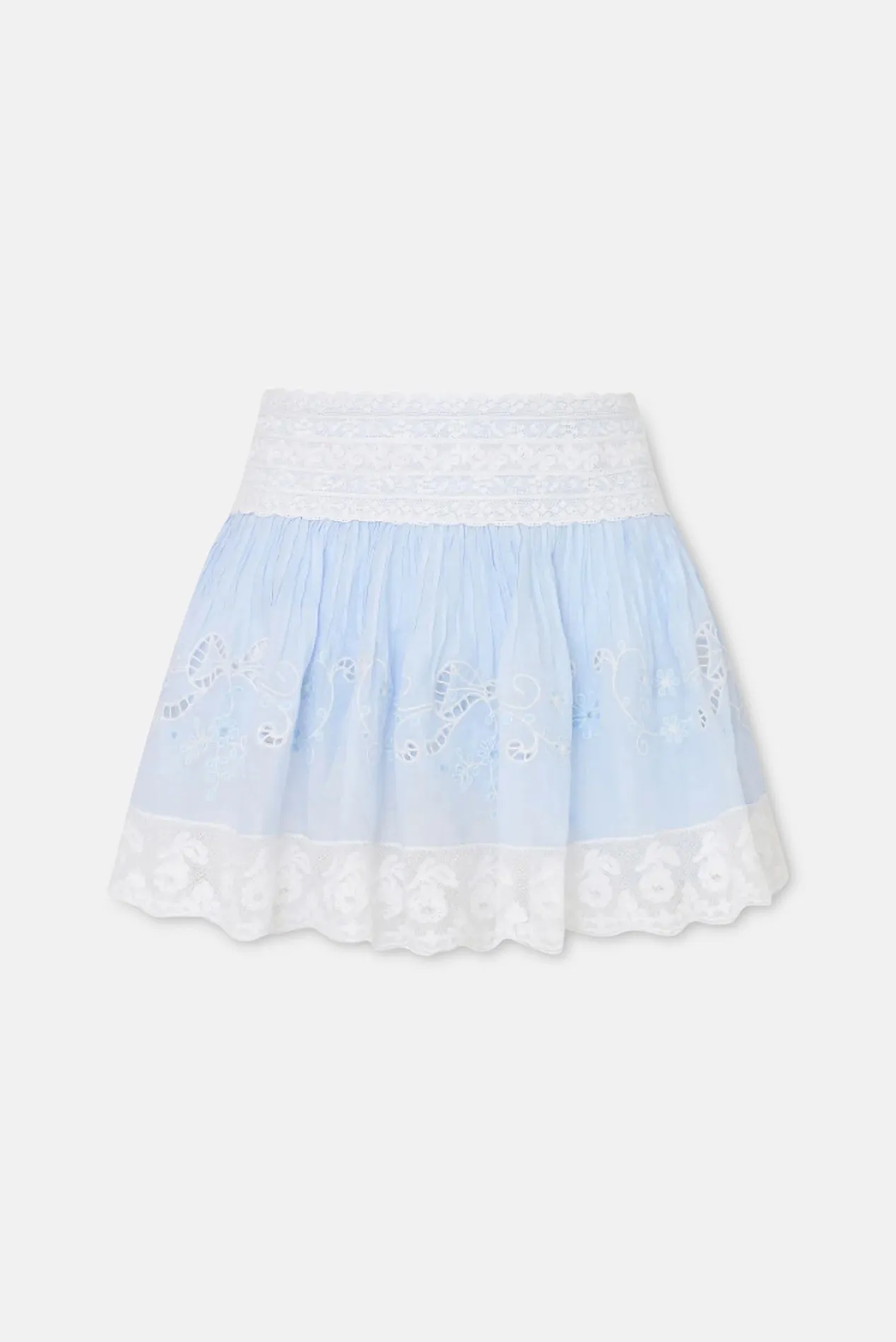 Levant Cotton Embroidered Mini Skirt Pale Blue sold by Blue & Cream product image thumbnail 5